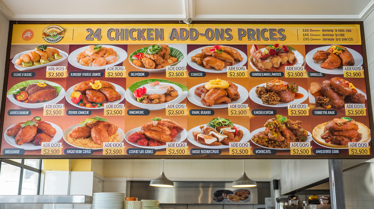 24 CHICKEN ADD ONS PRICES